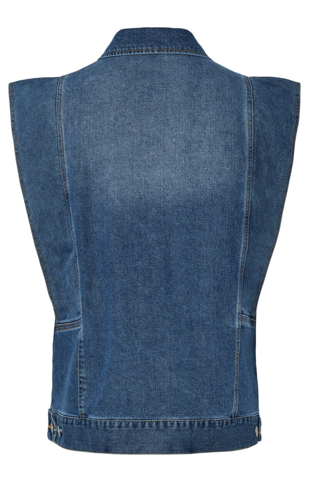 Pieces Vest - Emma - Medium Blue Denim