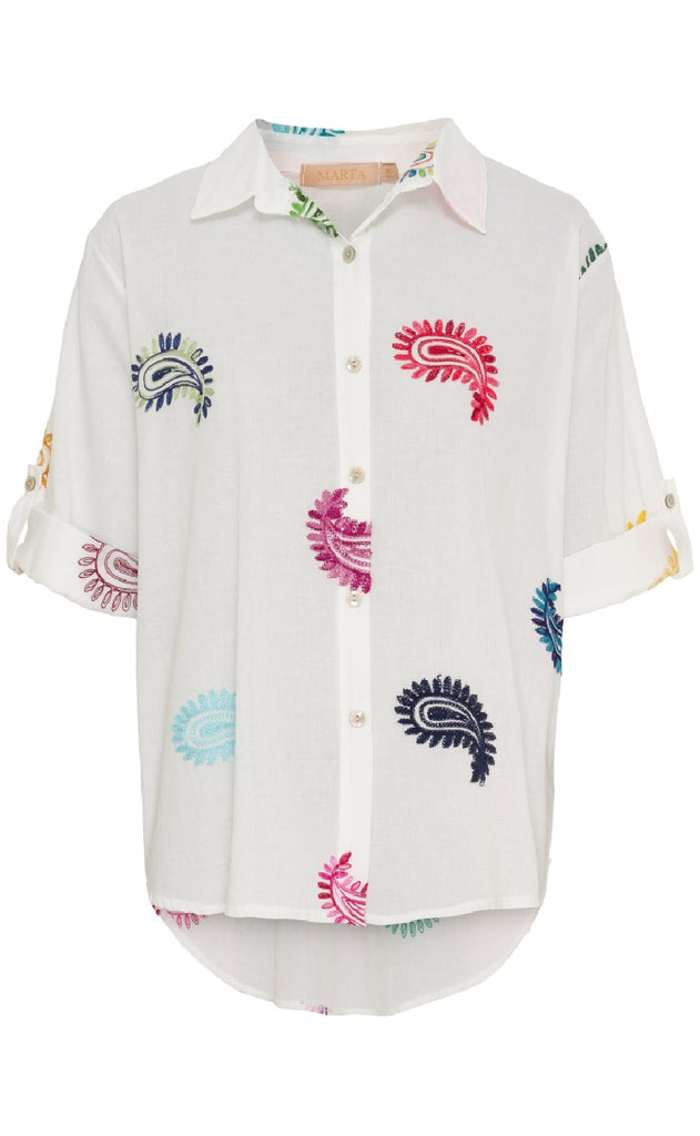 Marta Du Chateau Skjorte - Ester - White Multi Cashmere