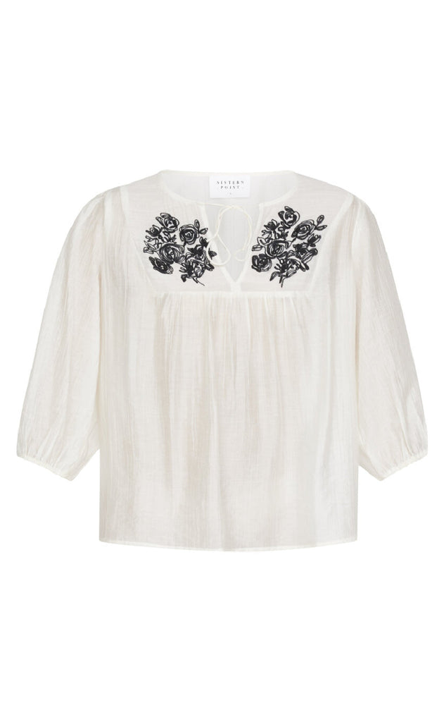 Sisters Point Bluse - Esco - Cream/Black