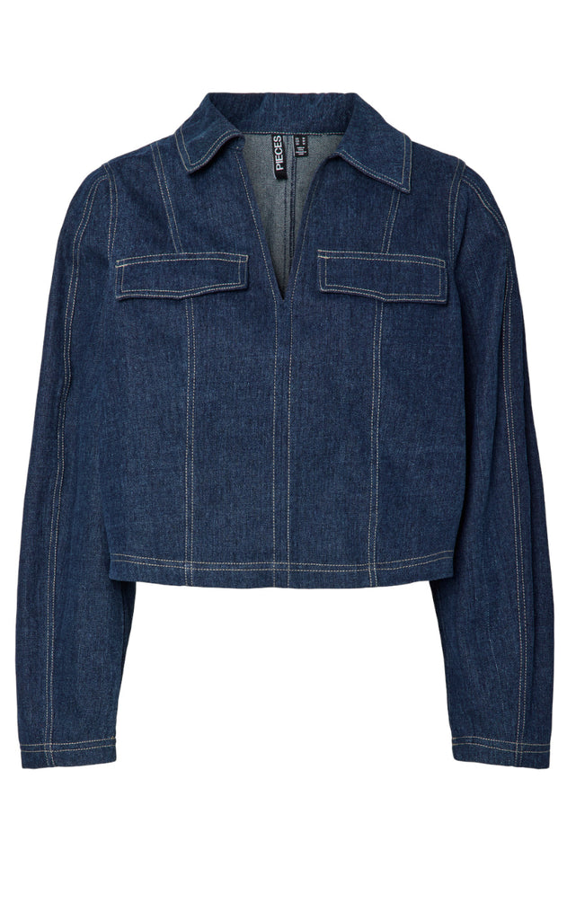 Pieces Topp - Fabia - Dark Blue Denim