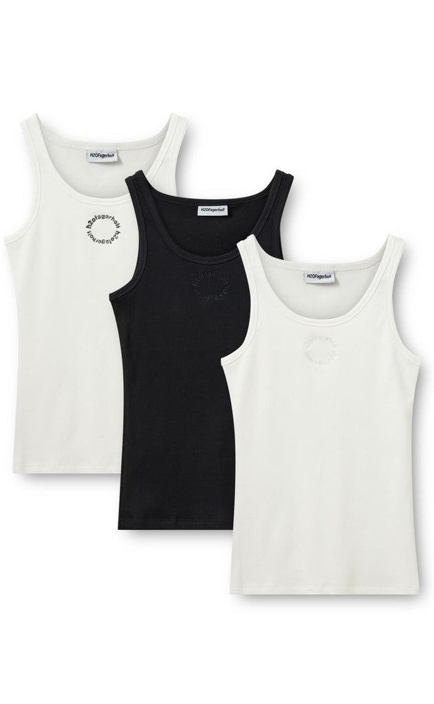 H2O Fagerholt Topp - 3 Pack Tank Topp - White/Black