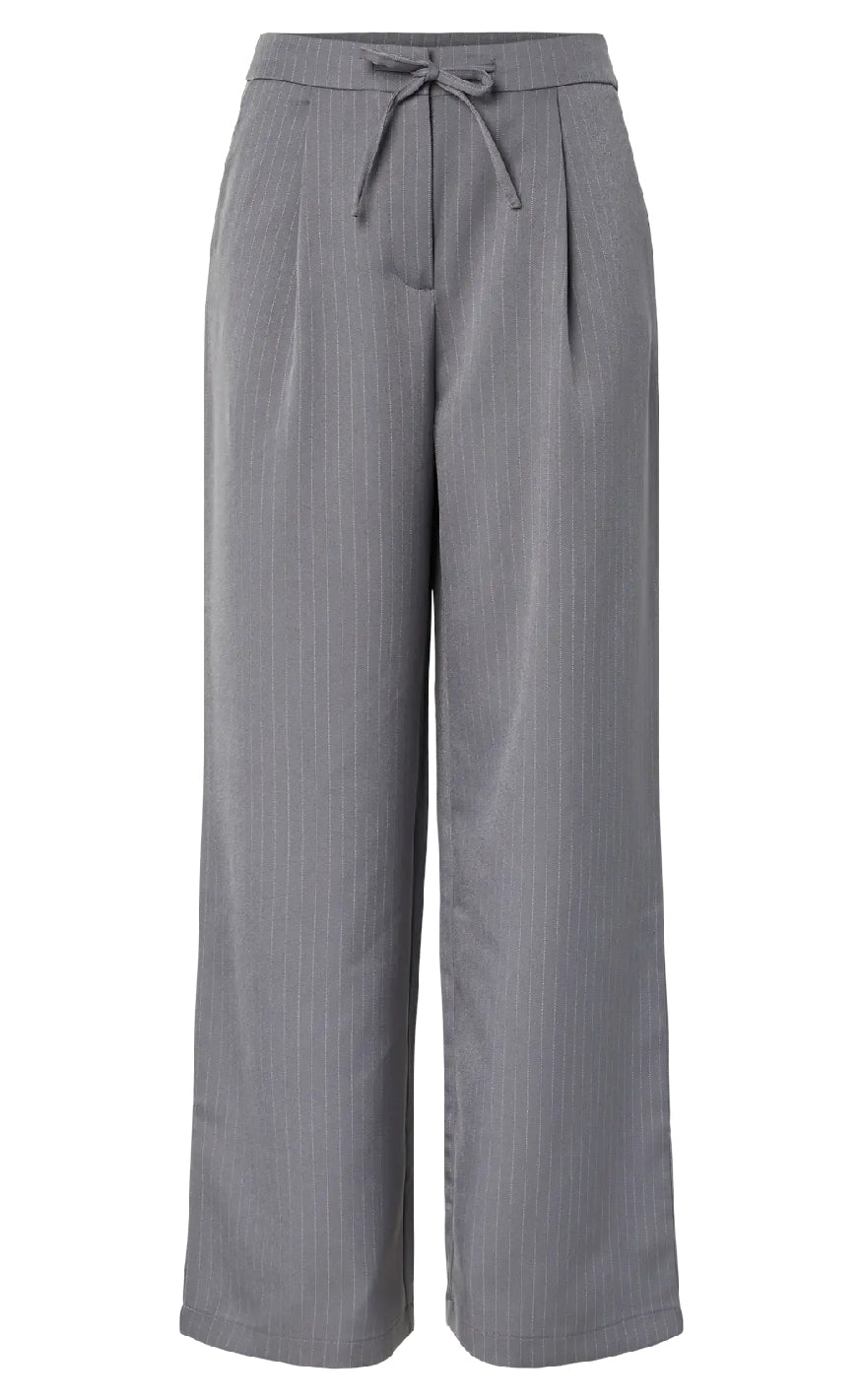 Pieces Bukser - Falka - Grey Pinstripe
