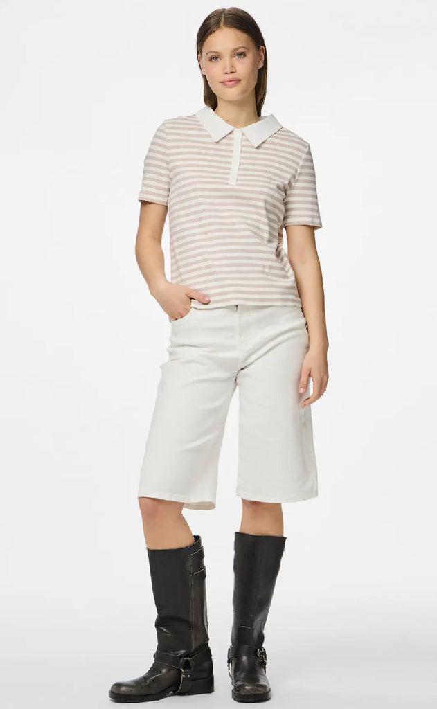 Pieces Topp - Donna - Silver Gray/Cloud Dancer