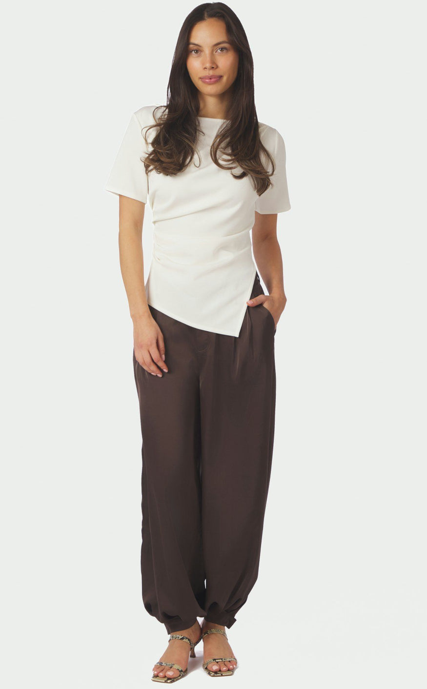 Neo Noir Bukser - Fayla Balloon - Dark Brown