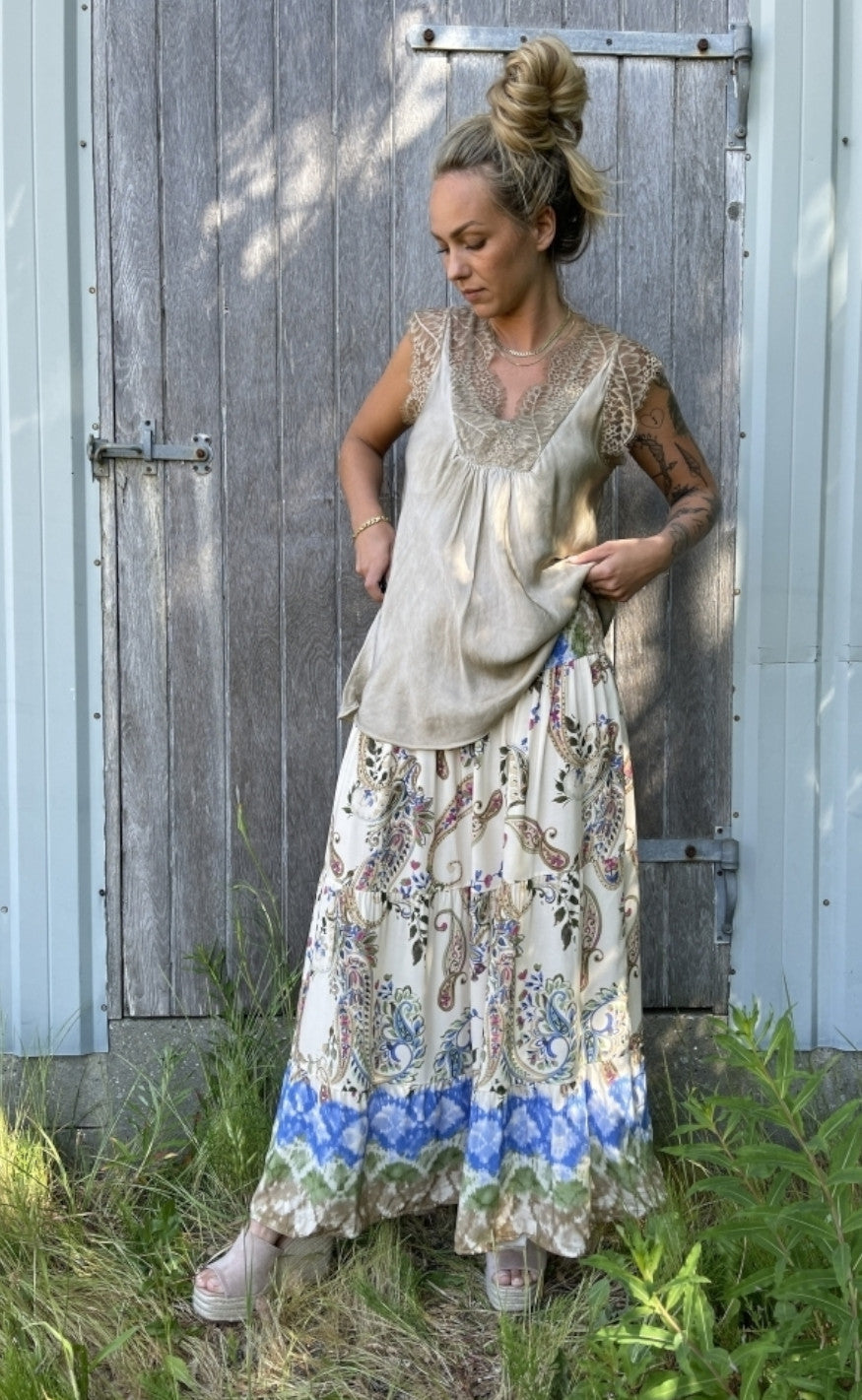 Marta Du Chateau Skjørt - 5201 - Kaki Multi