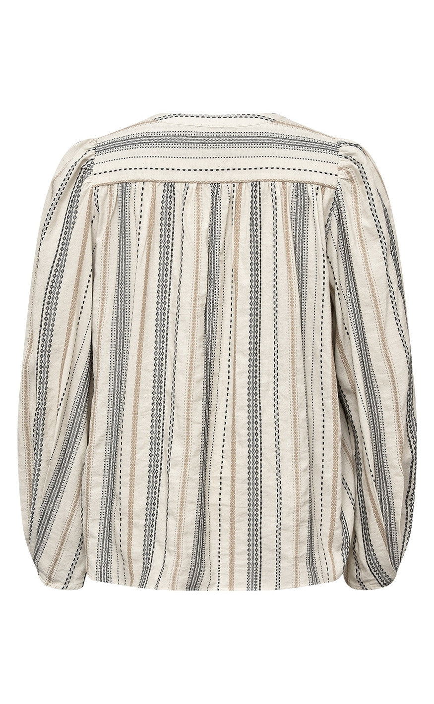 Gossia Bluse - Selina - White/Sand/Black