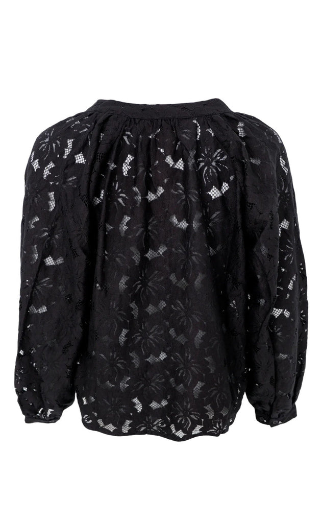 Black Colour Bluse - Nelly Flower - Black