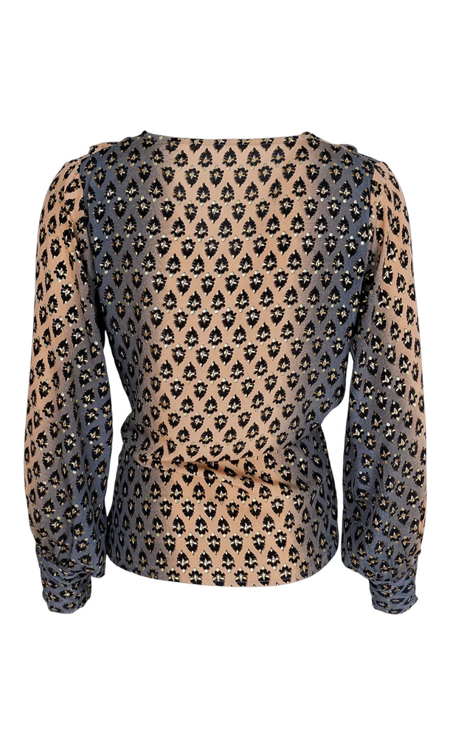 Black Colour Bluse - Luna - Semistone Grey