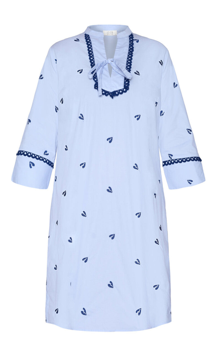 Love & Divine Kjole - Love1011-1 - Light Blue/Navy