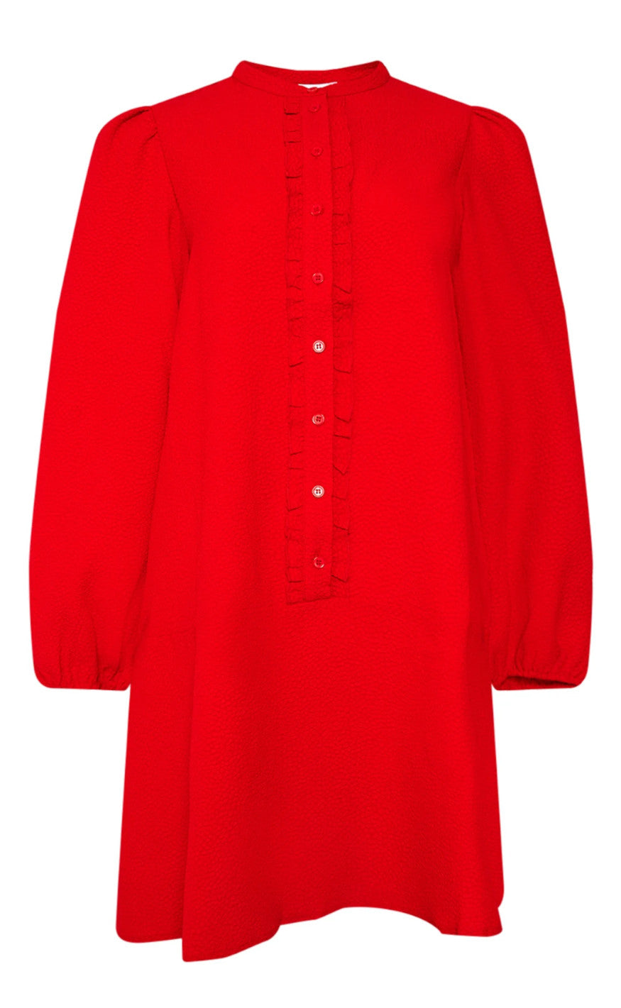 Noella Kjole - Pastis Ruffle - Electric Red