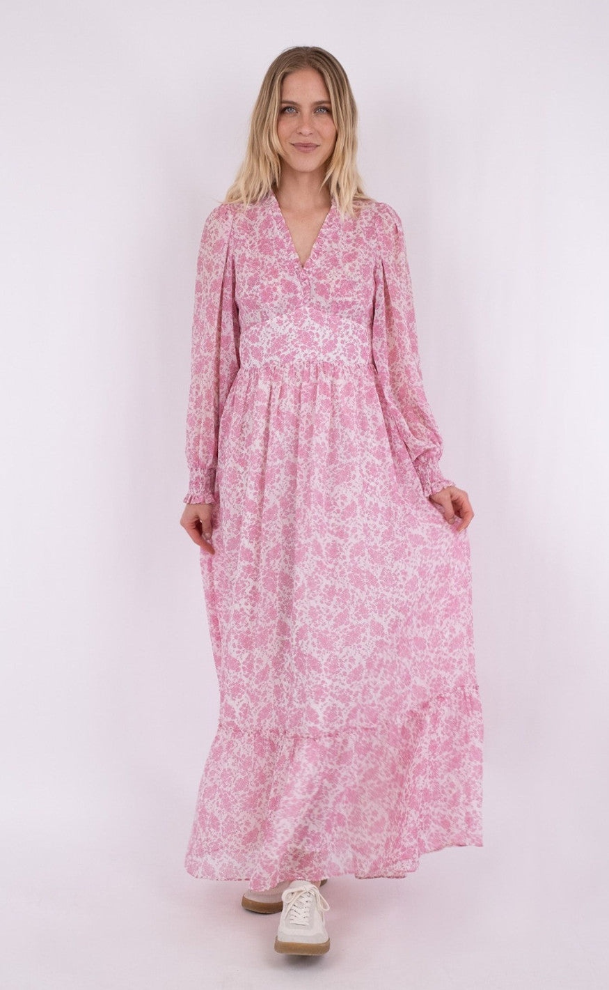 Neo Noir Kjole - Nisja Livly Flower - Light Pink