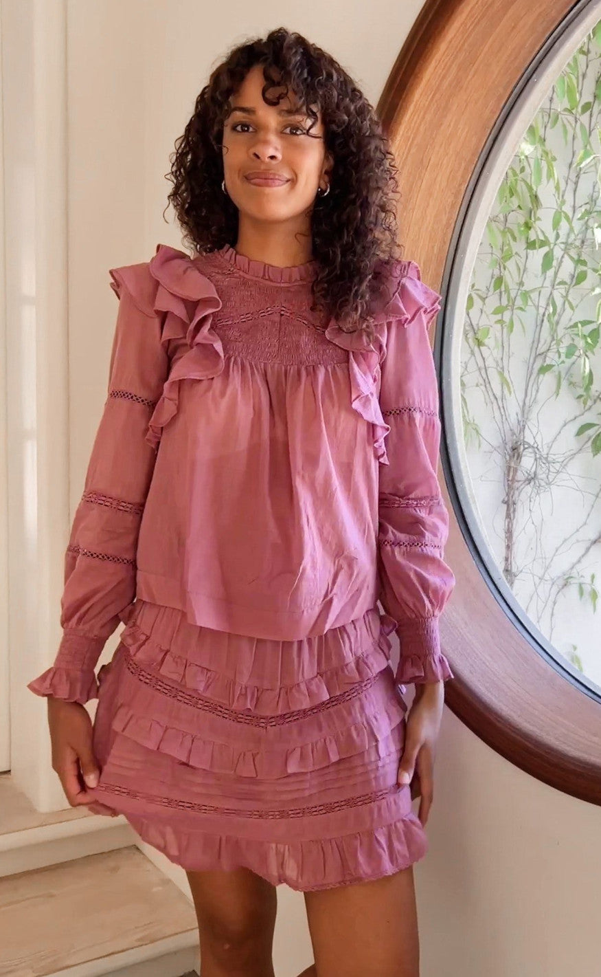 Neo Noir Bluse - Sarna - Evening Rose