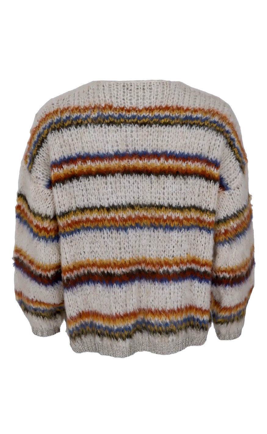 Black Colour Cardigan - Cayenne - Creme