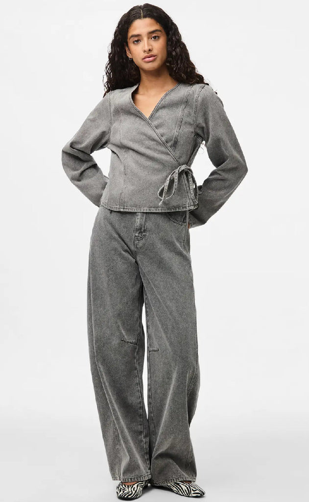 Pieces Skjorte - Fenna - Grey Denim