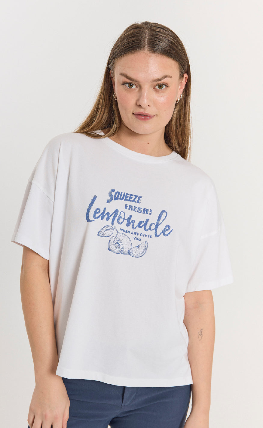 Freequent T-shirt - Fenjal - Brilliant White w. Deep Ultrama