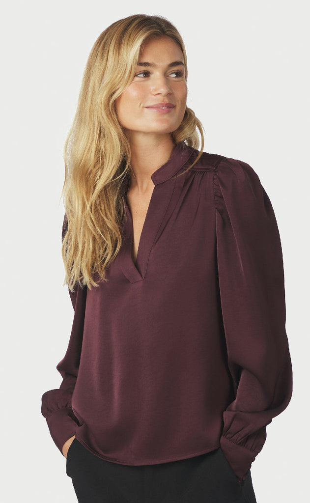Neo Noir Bluse - Rosslyn Heavy Sateen - Burgundy