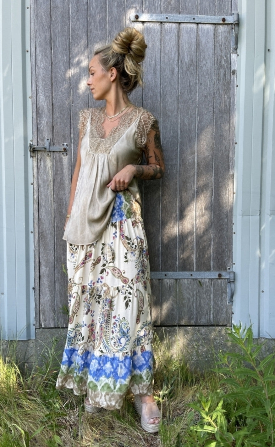 Marta Du Chateau Skjørt - 5201 - Kaki Multi