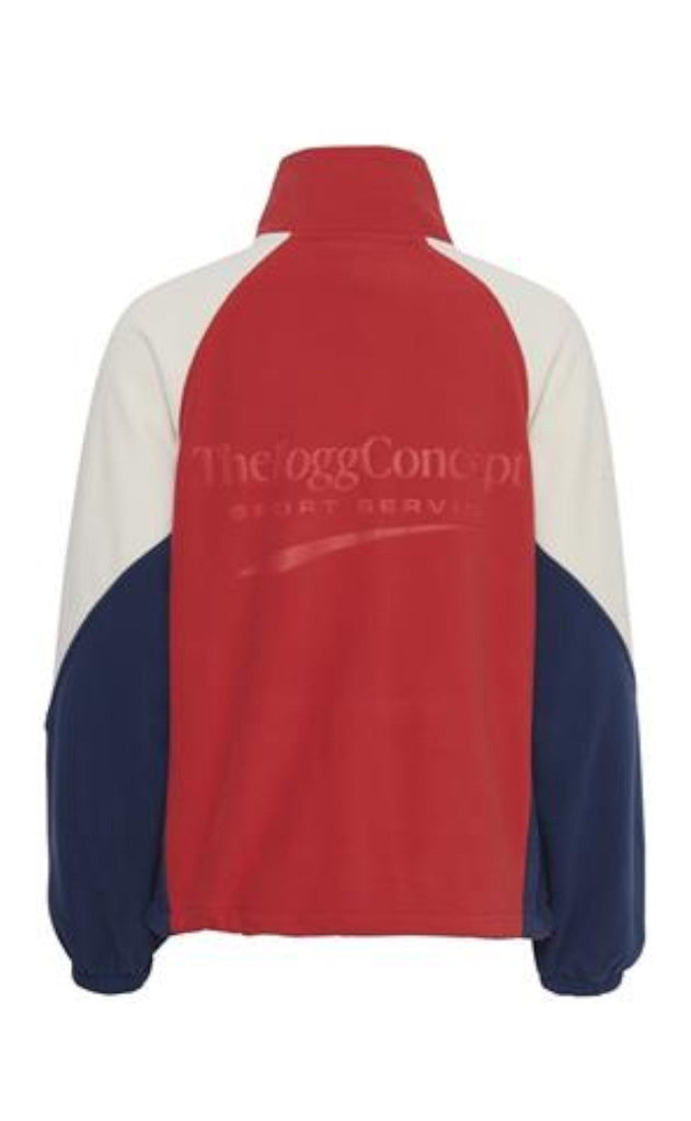 The Jogg Concept Genser - Clay - Logo Halfzip - Racing Red Mix