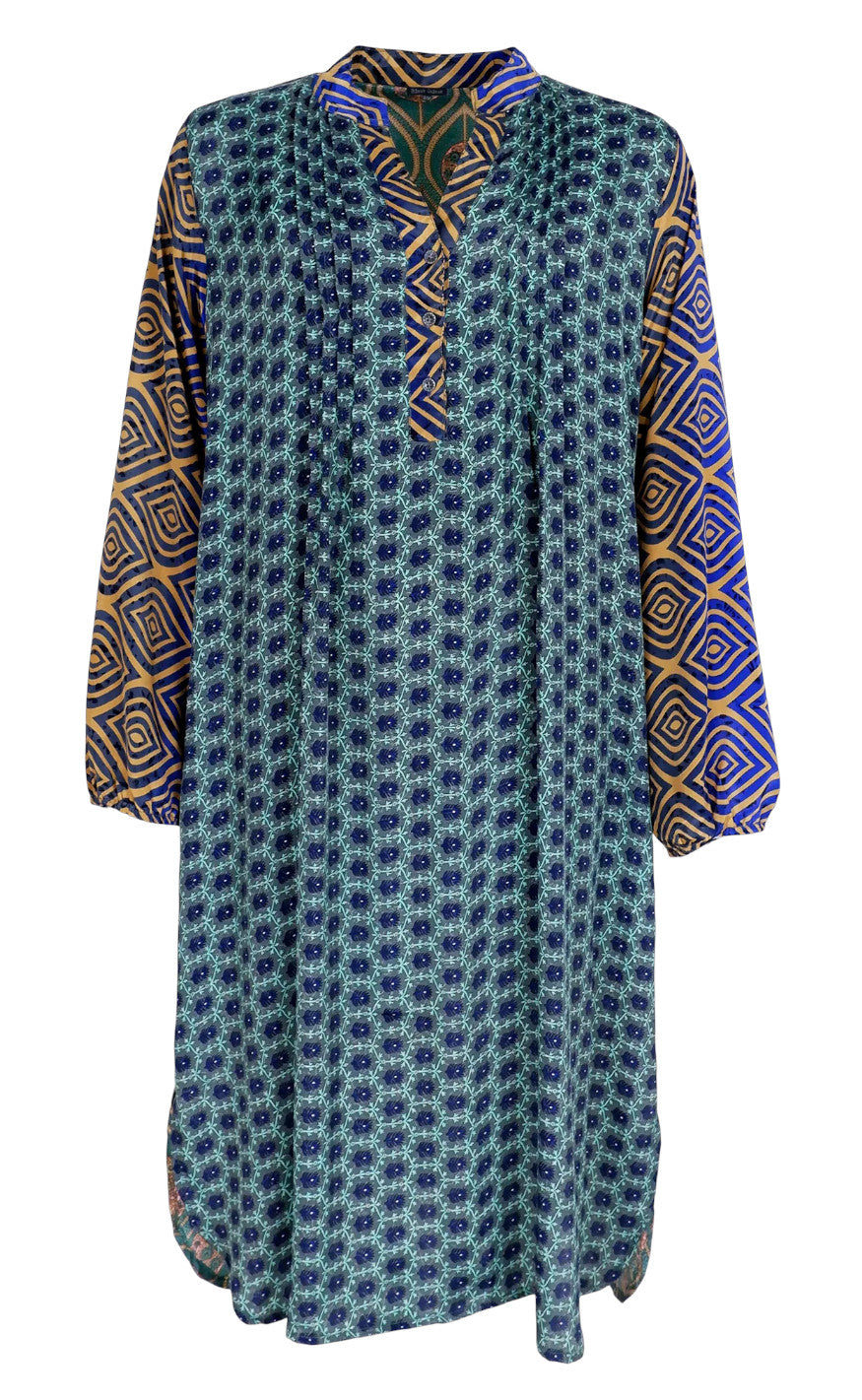Black Colour Bukser - Luna Tunic - Blue Jewel Mix