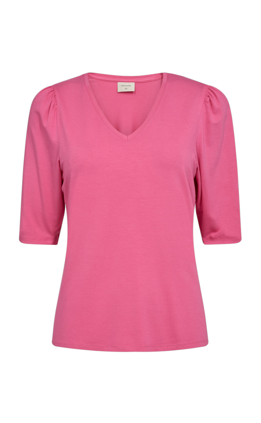 Freequent T-Shirt - Milla - Carmine Rose