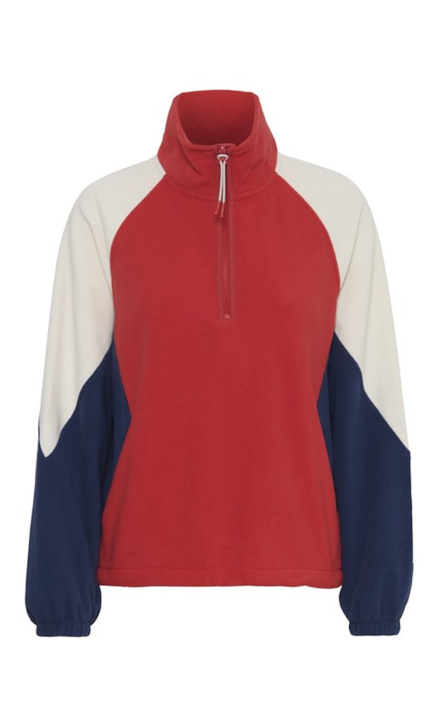 The Jogg Concept Genser - Clay - Logo Halfzip - Racing Red Mix