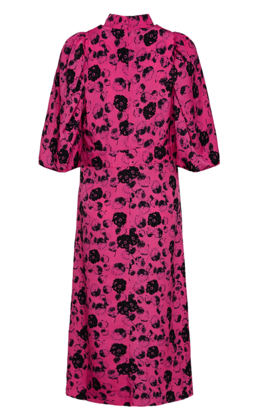 Noella Kjole - Paris Long - Fuchsia Flower