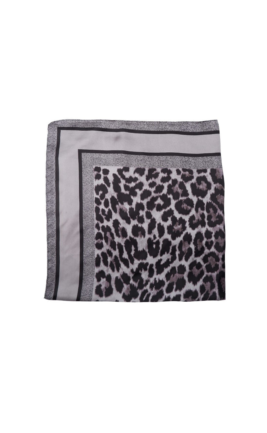 Black Colour Skjerf - Leo Mini - Grey Leo