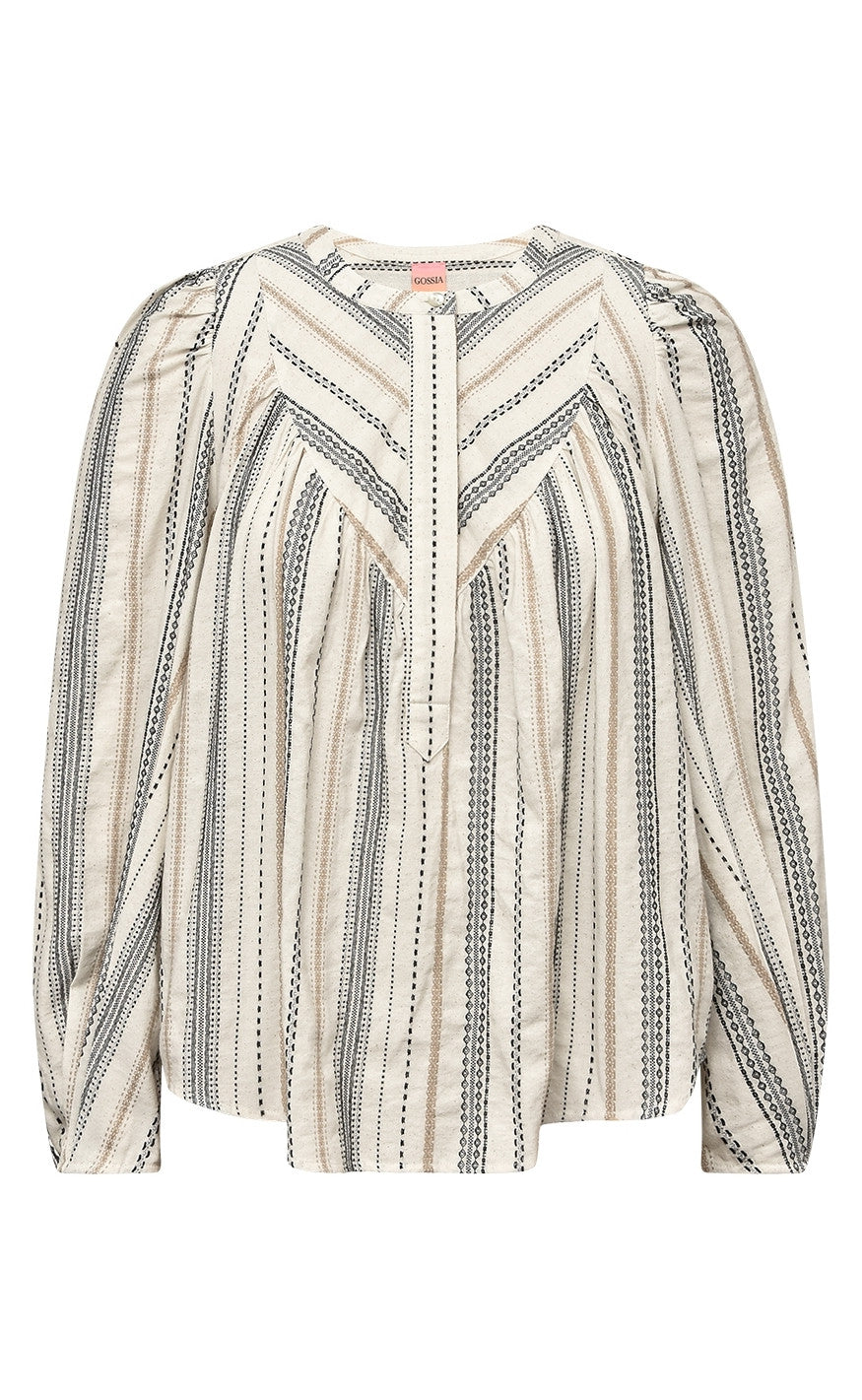 Gossia Bluse - Selina - White/Sand/Black