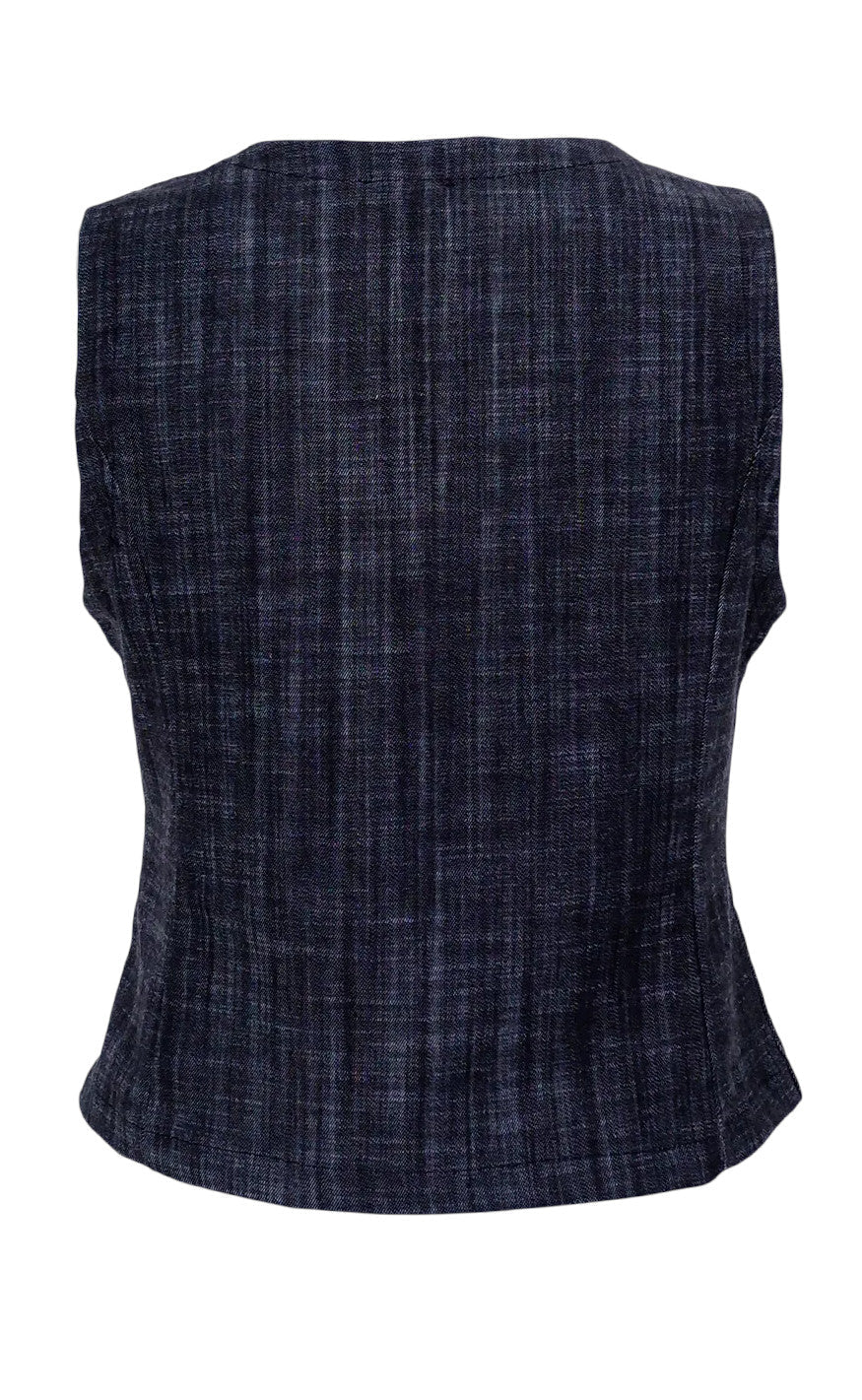 Black Colour Vest - Box - Black Denim