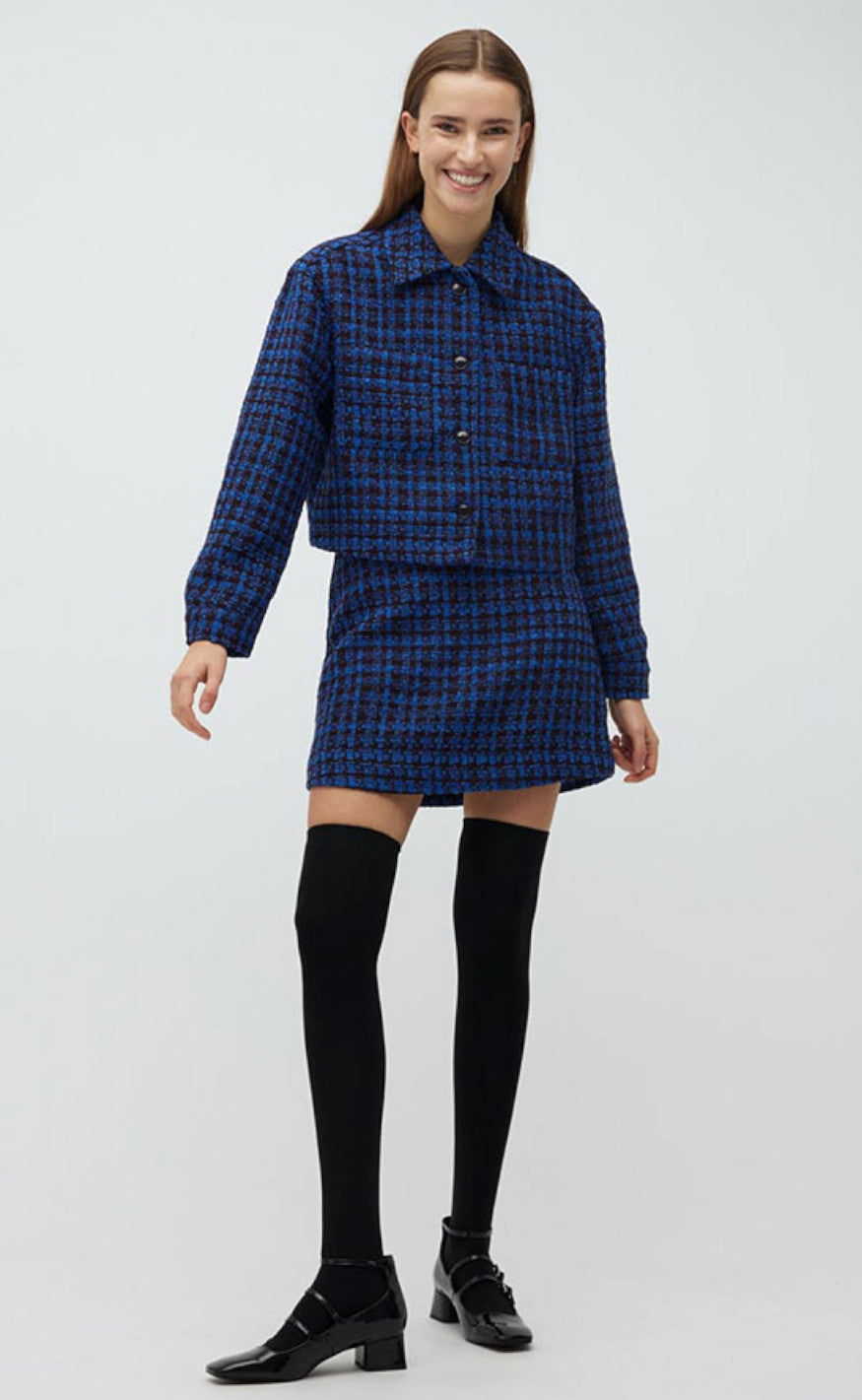 MbyM Skjørt - Pelian-M - Blue Houndstooth