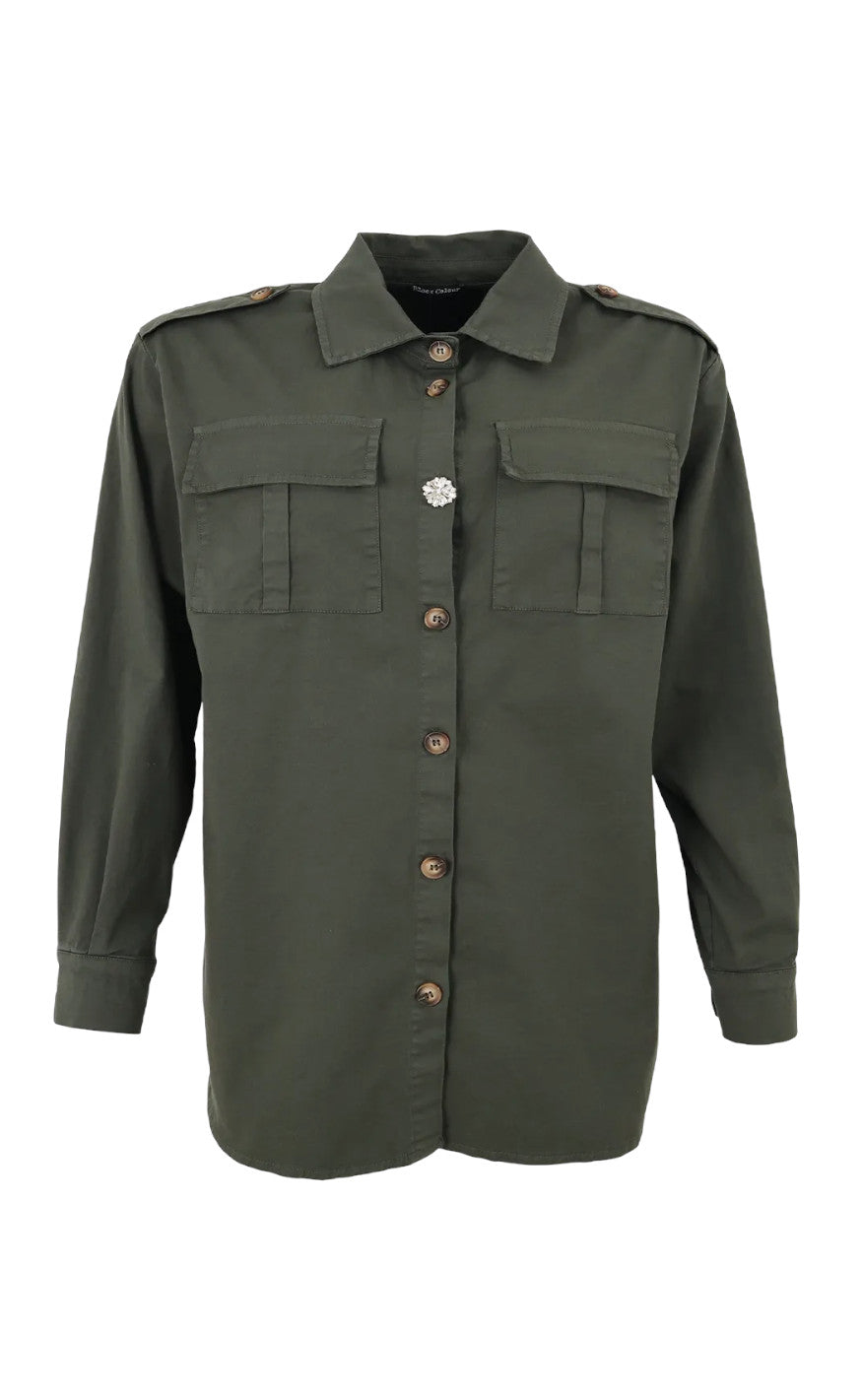 Black Colour Jakke - Canvas Oversize - Army