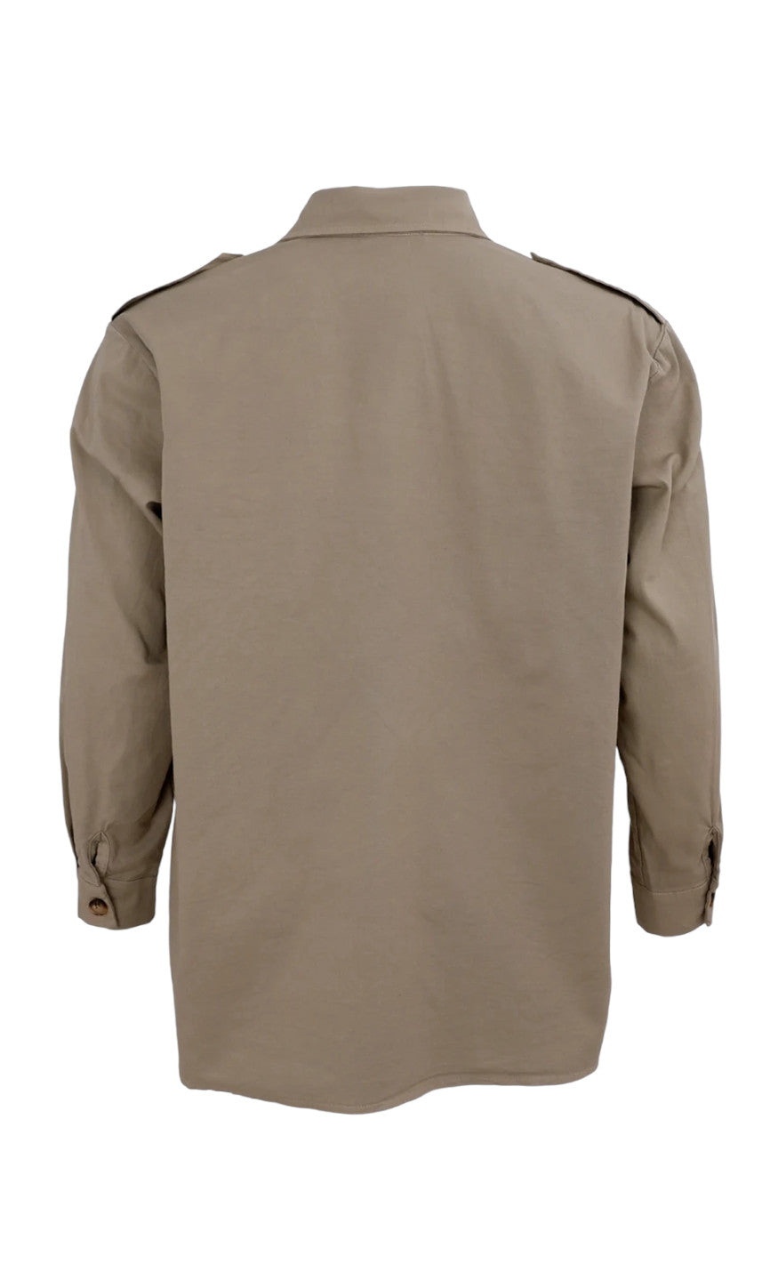 Black Colour Jakke - Canvas Oversize - Khaki