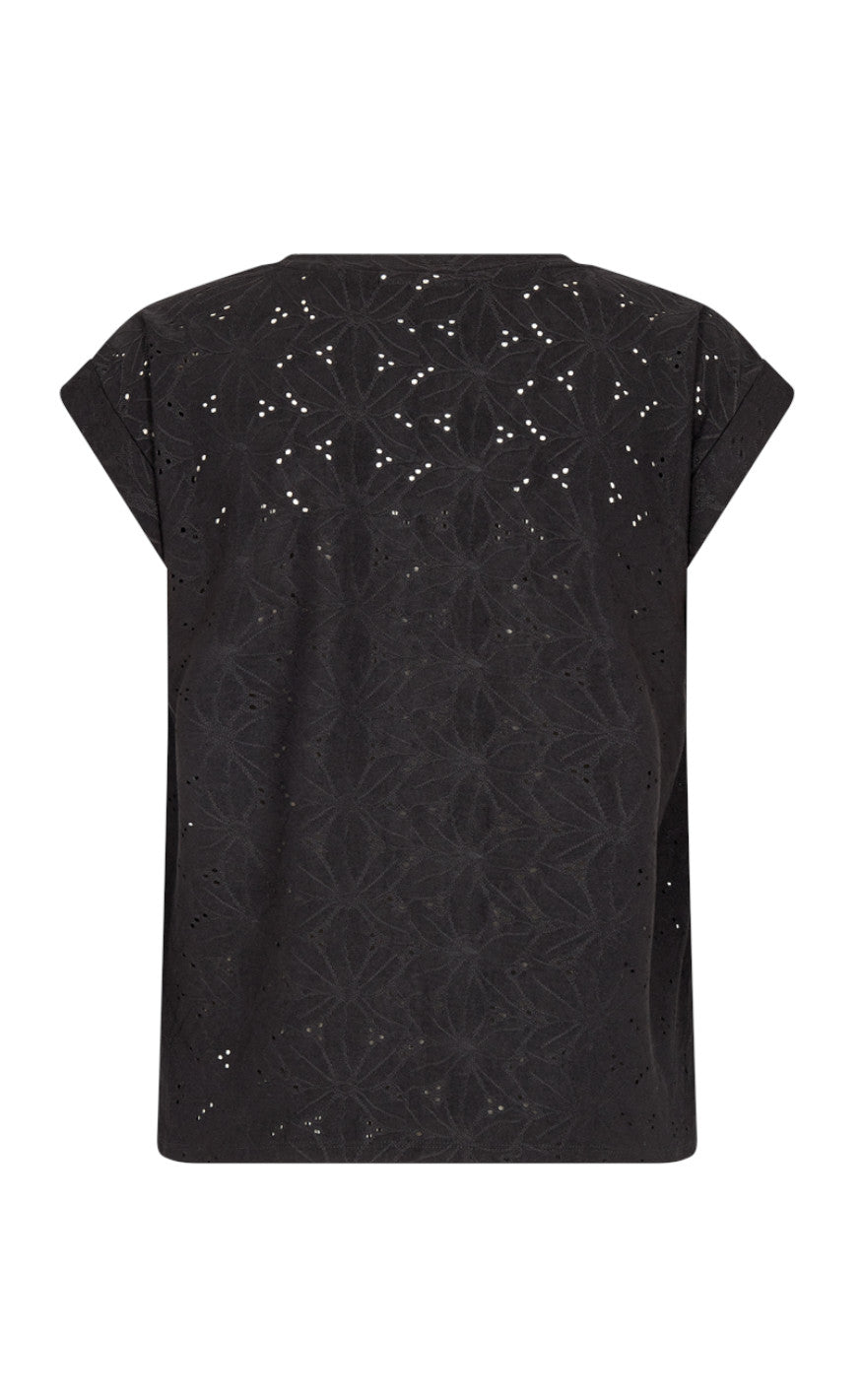 Freequent T-shirt - Blond Flower - Black