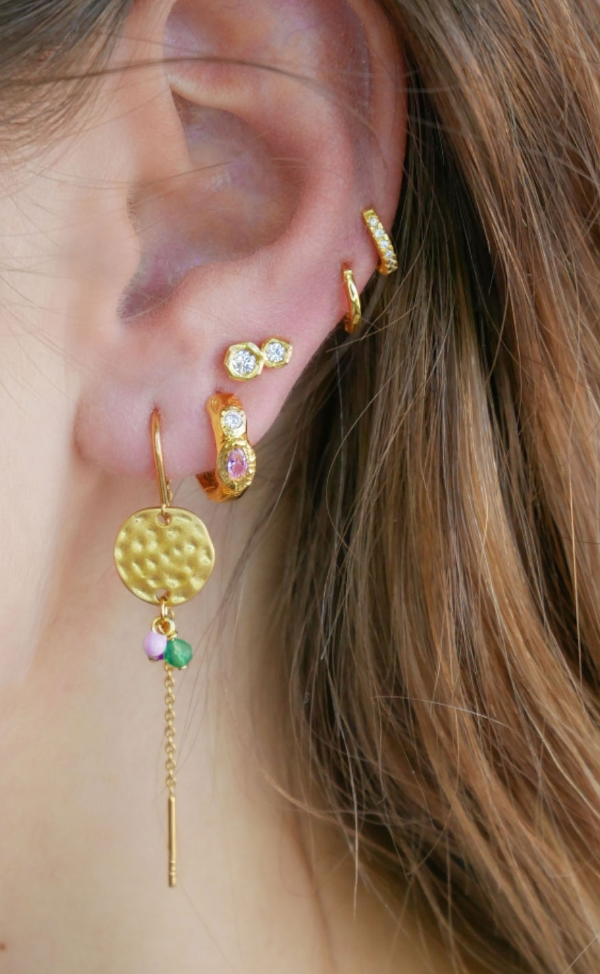 ENAMEL Copenhagen Øreringer - Petite Flora 6 mm - Gold