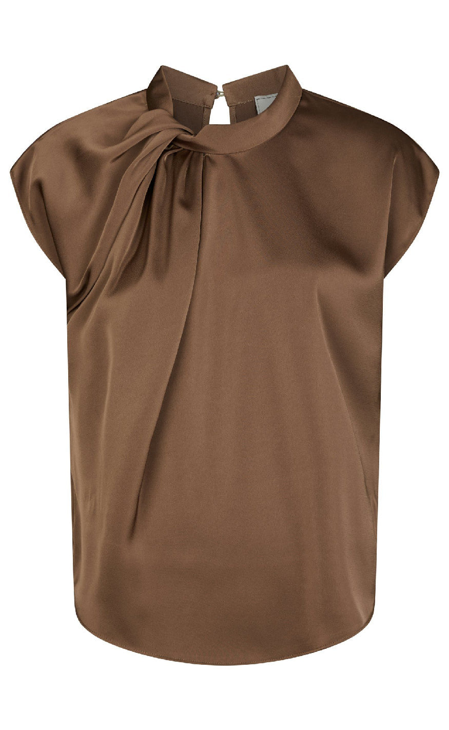 Neo Nour Topp - Fleur Drapy Satin - Dusty Brown