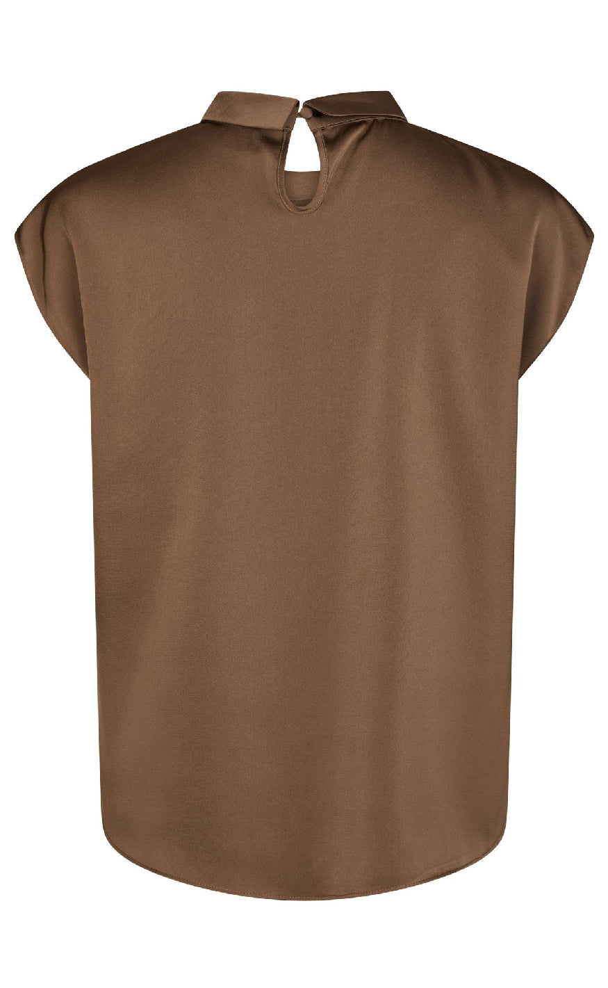 Neo Nour Topp - Fleur Drapy Satin - Dusty Brown