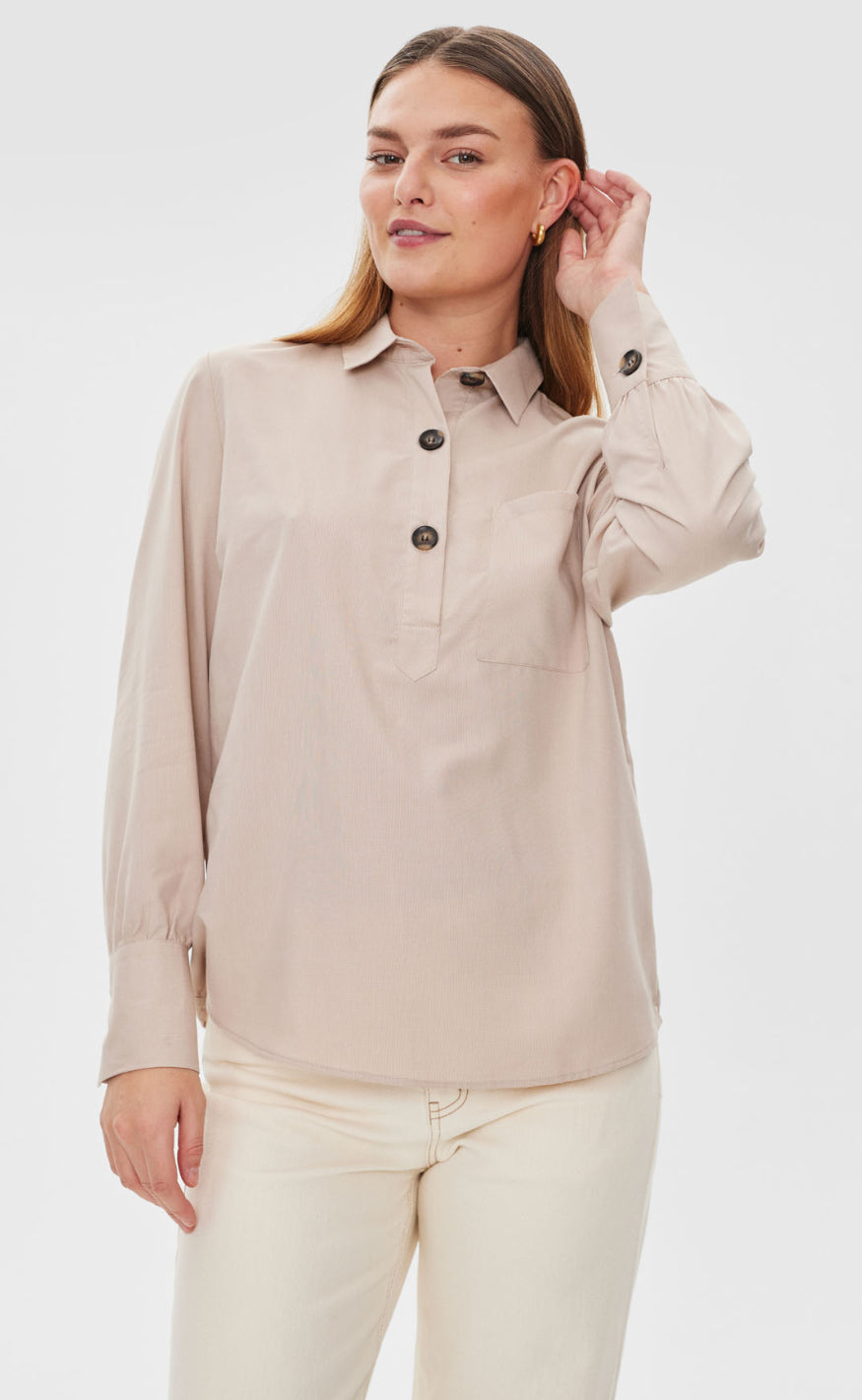 Freequent Skjorte - Flynn - Simply Taupe