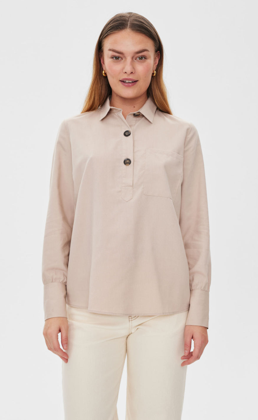 Freequent Skjorte - Flynn - Simply Taupe