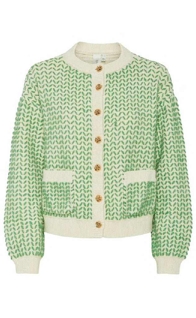 YAS Cardigan - Gea - Birch/Medium Green