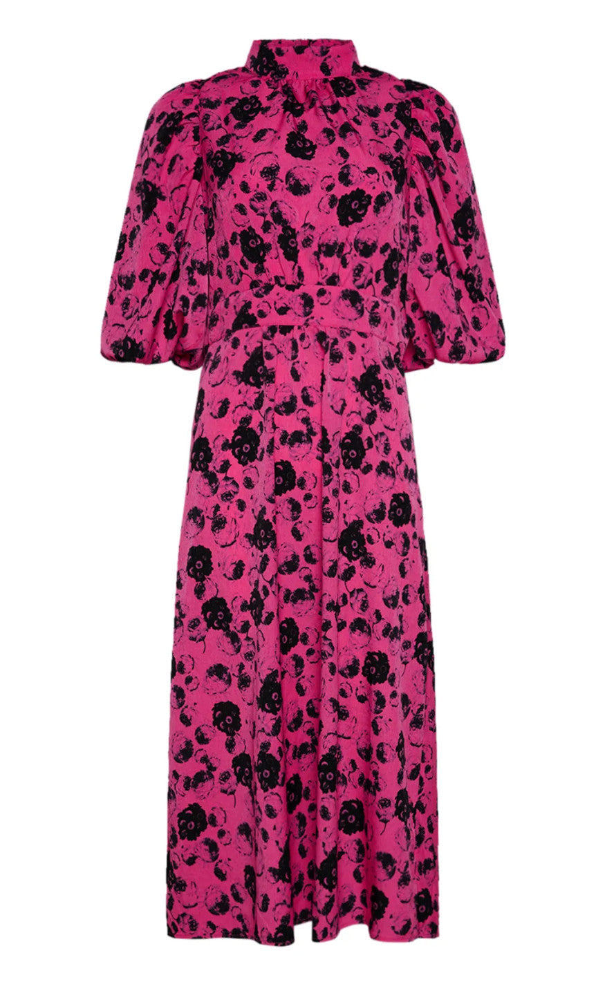 Noella Kjole - Paris Long - Fuchsia Flower