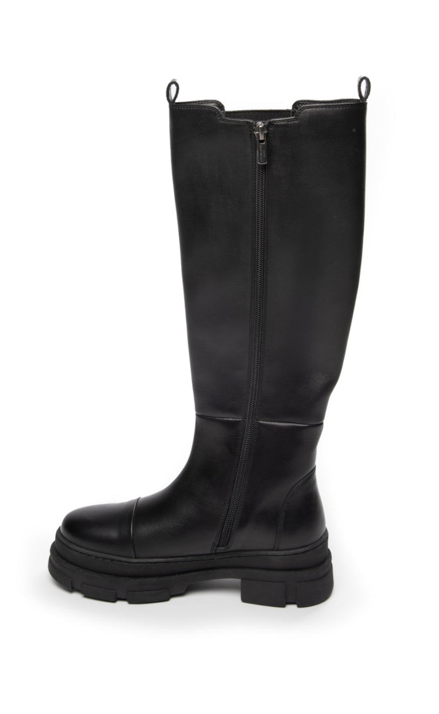 Copenhagen Shoes Støvler - Follow me Zipper - Black W. Black Stiches