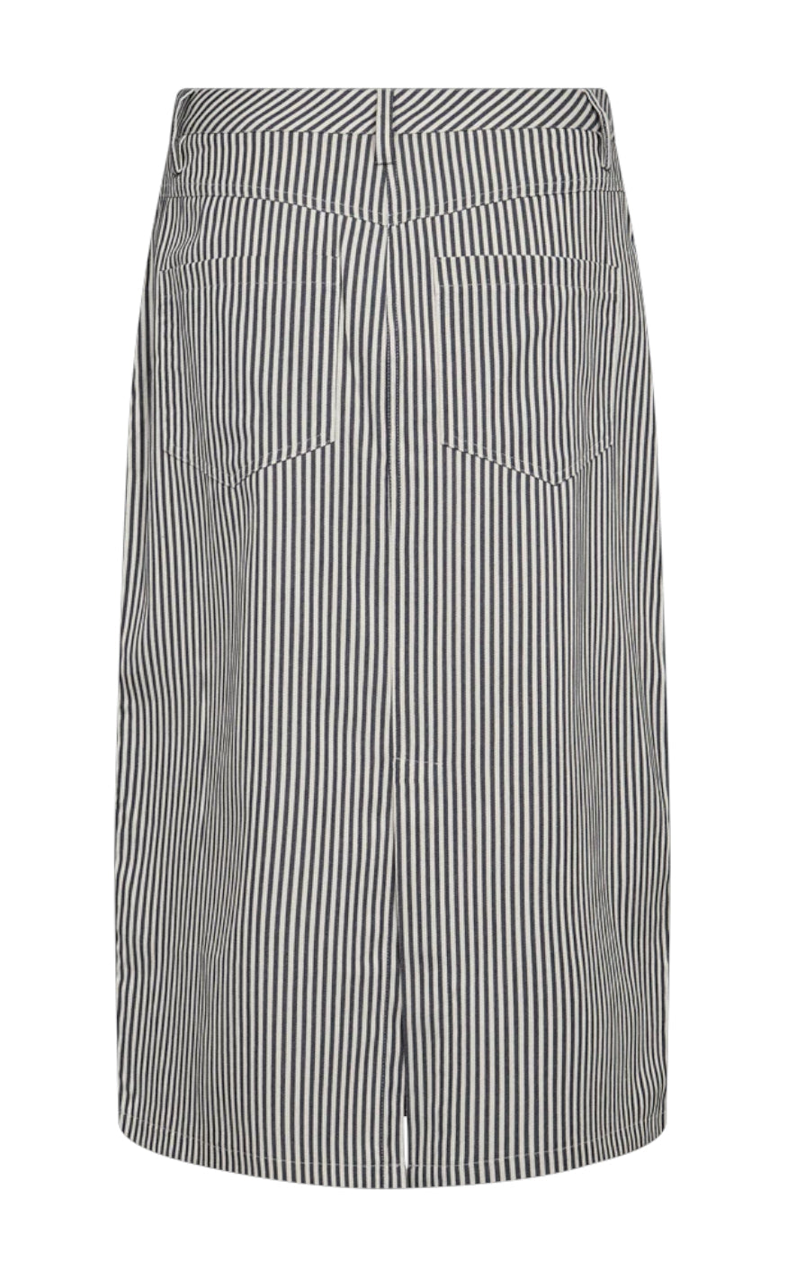 Freequent Skjørt - Mella - Medieval Blue W. Off White