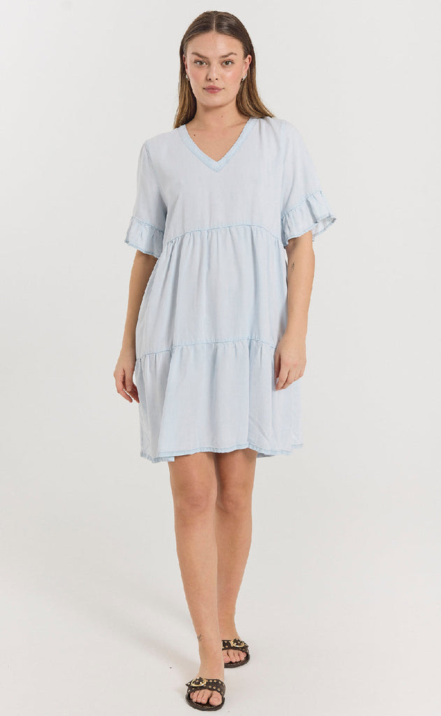 Freequent Kjole - Renna - Light Blue Denim