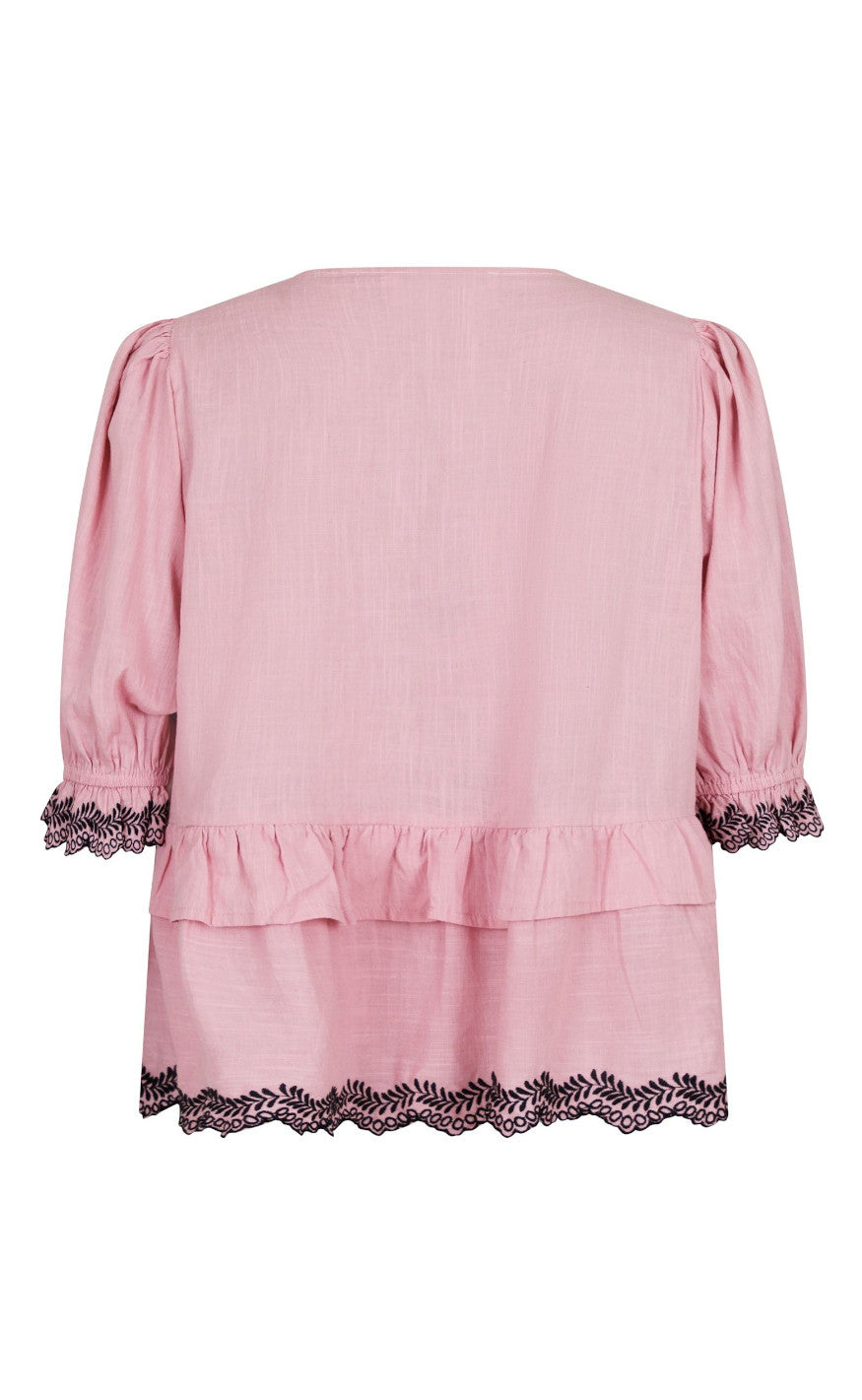 Neo Noir Bluse - Raya Embroidery - Powder