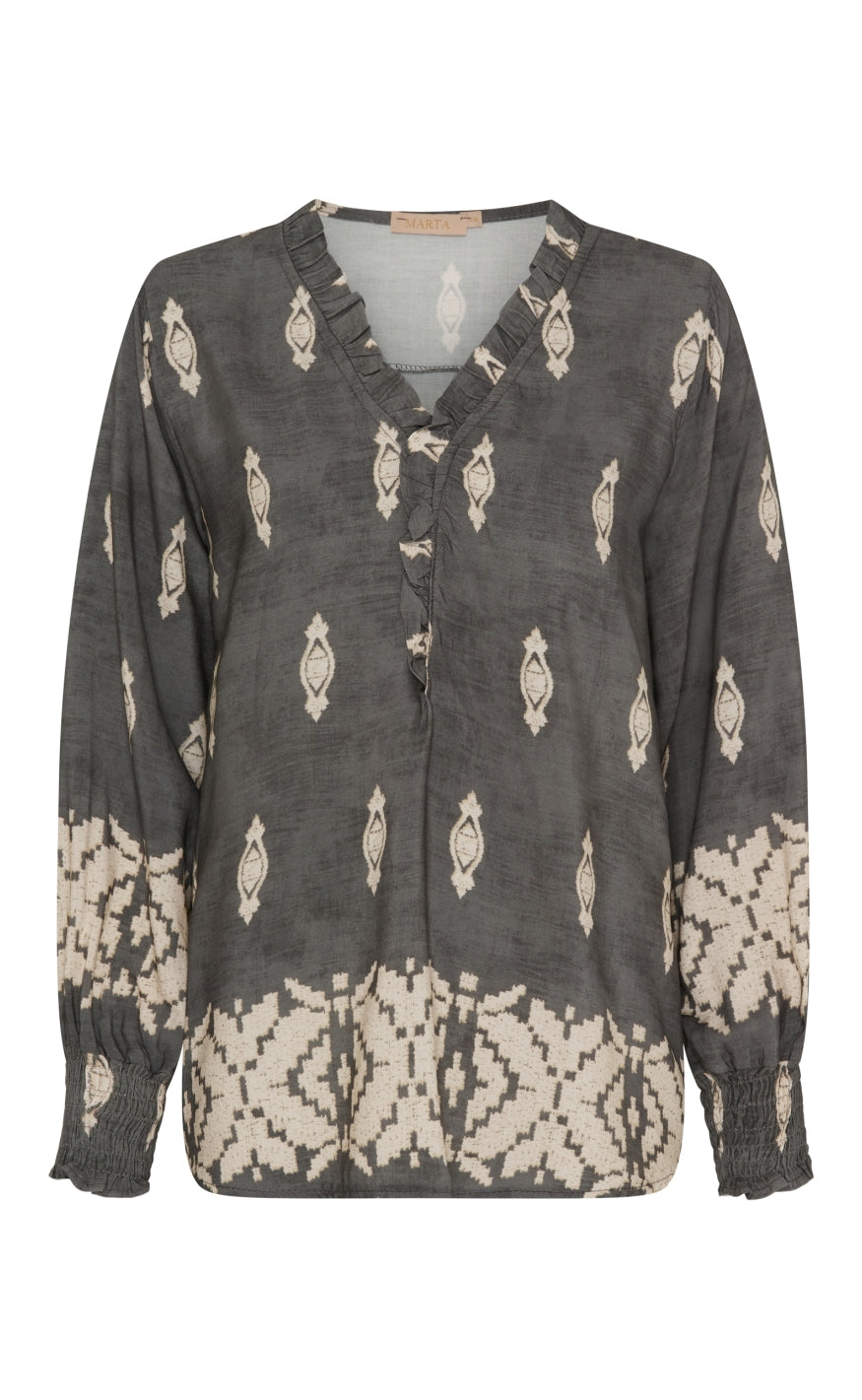 Marta Du Chateau Skjorte - Mayra 6426 - Grigio