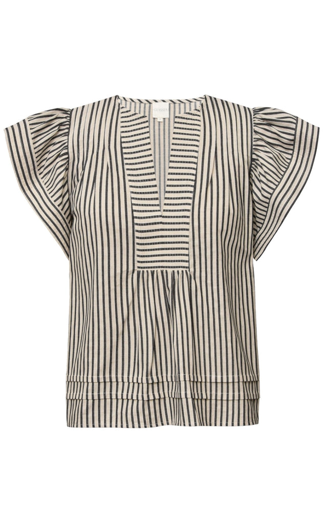 Gossia Bluse - Minka - Creme Black Stripes