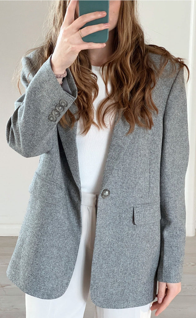 Neo Noir Blazer - Gaby Structure - Grey/Melange