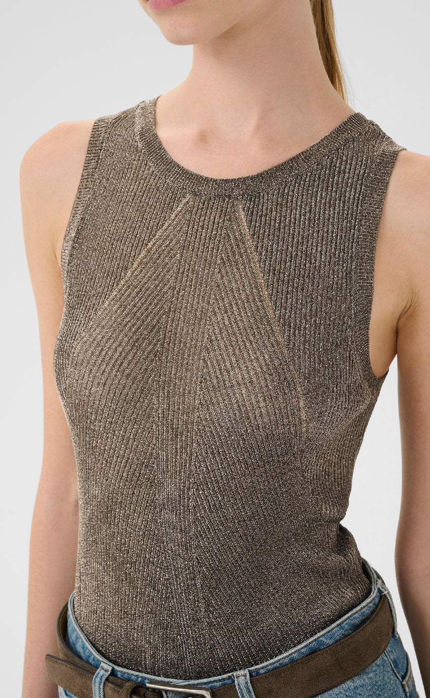 Gestuz Topp - Silvi - Warm grey metallic