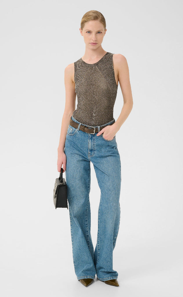 Gestuz Topp - Silvi - Warm grey metallic