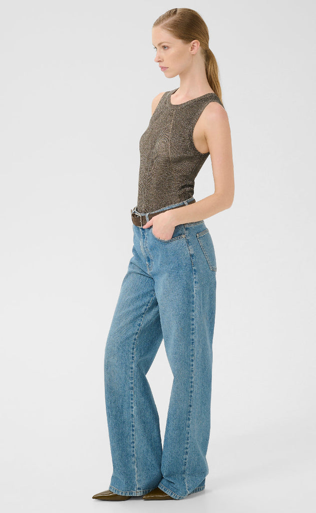 Gestuz Topp - Silvi - Warm grey metallic